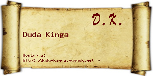 Duda Kinga névjegykártya